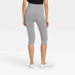 Coupon 🧨 Women's High-Waist Cotton Blend Seamless Capri Leggings - A New Day™ Black ✨