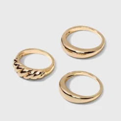 Wholesale 😉 Shrimp Ring Set 3pc - A New Day™ Gold 🔔
