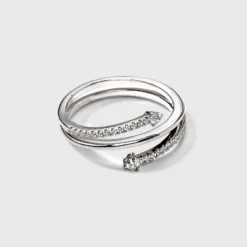 Best deal 🤩 Silver Plated Wrap Cubic Zirconia Ring - A New Day™ 🛒 -Outlet New Day Wear Store unnamed file 3505