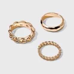 Flash Sale ⭐ Smooth Band and Ball Ring Set - A New Day™ Gold ✔️