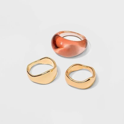 Deals ❤️ Mixed Organic Shape Smooth Ring Set 3pc - A New Day™ Rust 🧨 3 Deals ❤️ Mixed Organic Shape Smooth Ring Set 3pc - A New Day™ Rust 🧨