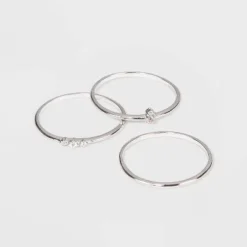 Top 10 ✨ Sterling Silver with Cubic Zirconia Stacking Ring Set 3pc - A New Day™ ✔️