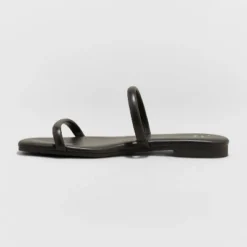 Deals 🥰 Women's Winnie Skinny Strap 🔔 Sandals - A New Day™ Black ❤️