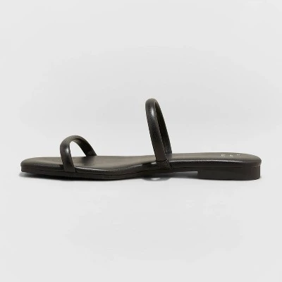 Deals 🥰 Women's Winnie Skinny Strap 🔔 Sandals - A New Day™ Black ❤️ 2 Deals 🥰 Women's Winnie Skinny Strap 🔔 Sandals - A New Day™ Black ❤️