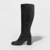 Best deal ⌛ Women's Joy Tall Block Heeled Boots - A New Day™ Black ✔️