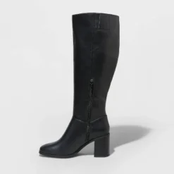 Best deal ⌛ Women's Joy Tall Block Heeled Boots - A New Day™ Black ✔️