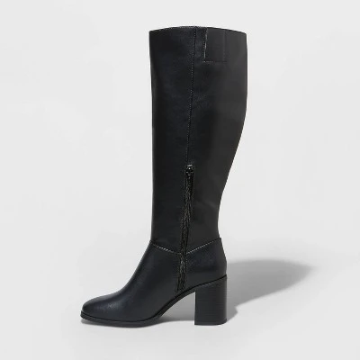 Best deal ⌛ Women's Joy Tall Block Heeled Boots - A New Day™ Black ✔️ 3 Best deal ⌛ Women's Joy Tall Block Heeled Boots - A New Day™ Black ✔️