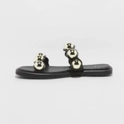 Hot Sale ⭐ Women's Didi Embellished Slide 😉 Sandals - A New Day™ Black ⭐