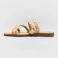 Promo 🛒 Women's Hollis Embellished Slide Sandals - A New Day™ Off-white 👏