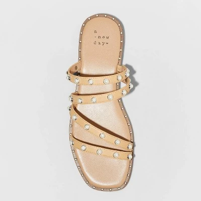 Promo ๐ Women's Hollis Embellished Slide Sandals - A New Dayโข Off-white ๐ 4 Promo ๐ Women's Hollis Embellished Slide Sandals - A New Dayโข Off-white ๐ - Image 2