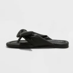 Flash Sale 🔥 Women's Adley Bow Flip Flop Sandals - A New Day™ Black 🔥