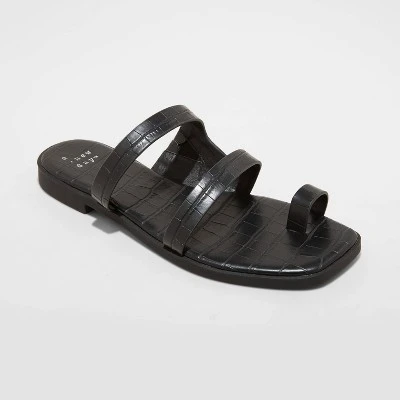 Best Sale ✔️ Women's Marilyn Toe Loop Slide ⭐ Sandals - A New Day™ Black 🌟 6 Best Sale ✔️ Women's Marilyn Toe Loop Slide ⭐ Sandals - A New Day™ Black 🌟 - Image 4
