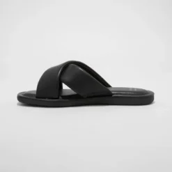 Wholesale ⌛ Women's Daisy Crossband Slide Sandals - A New Day™ Black ⌛