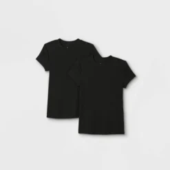 Budget ❤️ Women's Short Sleeve Ribbed 2pk Bundle T-Shirt - A New Day™ ✨ -Outlet New Day Wear Store unnamed file 3797