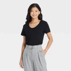 Best Pirce 👏 Women's Short Sleeve Scoop Neck Slim Fit 2pk Bundle T-Shirt - A New Day™ 😀