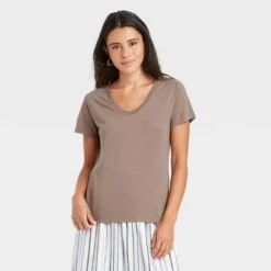 Best Sale 🔥 Women's Short Sleeve Scoop Neck T-Shirt - A New Day™ 🔔 -Outlet New Day Wear Store unnamed file 3913