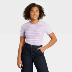 Promo 👍 Women's Short Sleeve Ribbed T-Shirt - A New Day™ 🤩 -Outlet New Day Wear Store unnamed file 3921