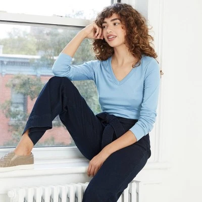 Top 10 🧨 Women's Long Sleeve V-Neck Fitted T-Shirt - A New Day™ Burgundy 🥰 3 Top 10 🧨 Women's Long Sleeve V-Neck Fitted T-Shirt - A New Day™ Burgundy 🥰 - Image 2