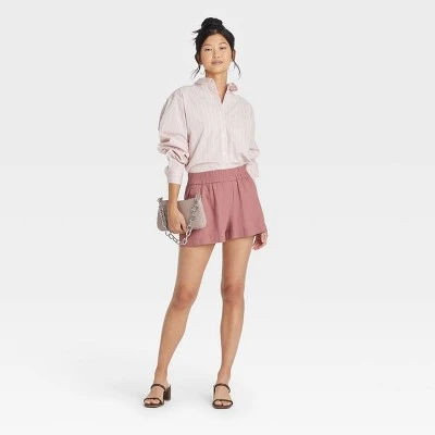 Hot Sale ๐ Women's High-Rise Linen Pull-On Shorts - A New Dayโข Purple ๐ 4 Hot Sale ๐ Women's High-Rise Linen Pull-On Shorts - A New Dayโข Purple ๐ - Image 2
