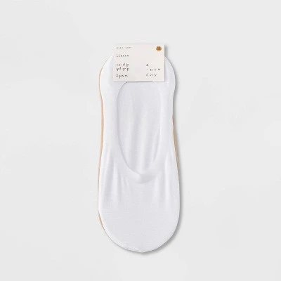 New 🌟 Women's Cotton Jersey 2pk Liner Socks - A New Day™ 4-10 White/beige ✨ 2 New 🌟 Women's Cotton Jersey 2pk Liner Socks - A New Day™ 4-10 White/beige ✨
