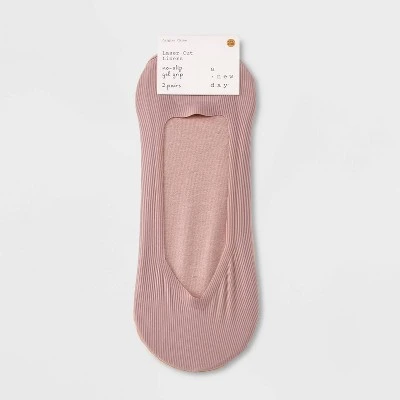 Promo ๐ Women's Ribbed Nylon 2pk Liner Socks - A New Day™ Pink/Beige 4-10 ๐ 3 Promo ๐ Women's Ribbed Nylon 2pk Liner Socks - A New Day™ Pink/Beige 4-10 ๐