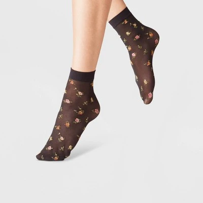 Cheapest ✔️ Women's Pop Floral Sheer Anklet - A New Day™ Black 4-10 👍 4 Cheapest ✔️ Women's Pop Floral Sheer Anklet - A New Day™ Black 4-10 👍 - Image 2