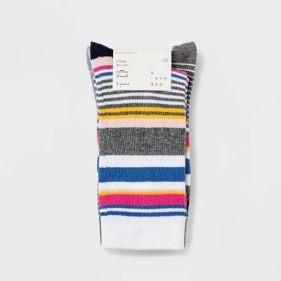 Budget 🔔 Women's Striped 3pk Crew 😉 Socks - A New Day™ Blue/Gray 4-10 ❤️ 3 Budget 🔔 Women's Striped 3pk Crew 😉 Socks - A New Day™ Blue/Gray 4-10 ❤️