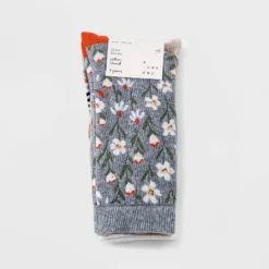 Discount 🛒 Women's Daisy 3pk Crew Socks - A New Day™ Gray/Ivory 4-10 😀