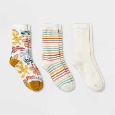 Brand new ๐ Women's Abstract Striped 3pk Crew Socks - A New Day™ Ivory 4-10 ๐ 4 Brand new ๐ Women's Abstract Striped 3pk Crew Socks - A New Day™ Ivory 4-10 ๐ - Image 2