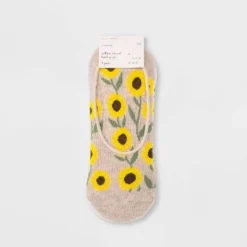 Best Pirce โจ Women's Sunflower 3pk Liner ๐ Socks - A New Day™ Oatmeal Heather/Ivory 4-10 ๐