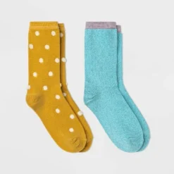 Best deal 🧨 Women's 2pk Polka Dot and Soft Shimmer Crew 🎁 Socks - A New Day™ 4-10 Purple/green ✔️ -Outlet New Day Wear Store unnamed file 4098