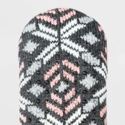 Discount 🎁 Women's Geo Double Lined Cozy Booties with Grippers - A New Day™ Charcoal Heather 4-10 ✨ -Outlet New Day Wear Store unnamed file 4113