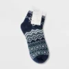 Best Pirce ✔️ Women's Snowflake Double Lined Cozy Ankle 🌟 Socks - A New Day™ Navy 4-10 🔥
