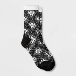 Flash Sale 👏 Women's Snowfall Double Lined Cozy Crew Socks - A New Day™ 4-10 Black ⭐ -Outlet New Day Wear Store unnamed file 4136