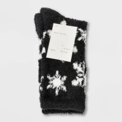 Buy 💯 Women's Snowflake Cozy Crew Socks - A New Day™ 4-10 Pink 😉