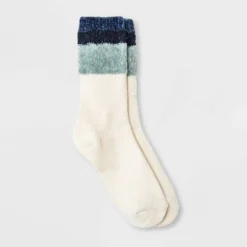 Outlet ⭐ Women's Colorblock Chenille Cozy Crew Socks - A New Day™ 4-10 Surf Blue ❤️ -Outlet New Day Wear Store unnamed file 4177
