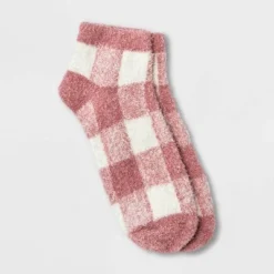 Wholesale 🎉 Women's Buffalo Plaid Cozy Low Cut Socks - A New Day™ 4-10 Pink/ivory 🛒 -Outlet New Day Wear Store unnamed file 4193