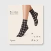 Buy 👏 Women's Plaid Anklet Socks - A New Day™ Black/Tan 4-10 ❤️ -Outlet New Day Wear Store unnamed file 4198