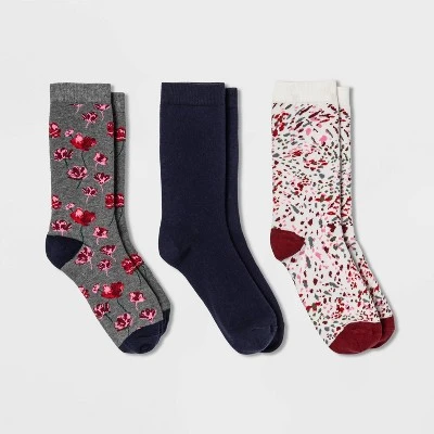 Best deal ๐ Women's Floral 3pk Crew Socks - A New Day™ Gray/Navy/Burgundy 4-10 โ 4 Best deal ๐ Women's Floral 3pk Crew Socks - A New Day™ Gray/Navy/Burgundy 4-10 โ - Image 2