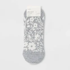 Best Pirce ๐คฉ Women's Floral 3pk Liner Socks - A New Day™ Heather Gray/Cream 4-10 โญ