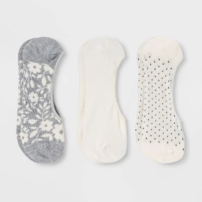 Best Pirce 🤩 Women's Floral 3pk Liner Socks - A New Day™ Heather Gray/Cream 4-10 ⭐ 4 Best Pirce 🤩 Women's Floral 3pk Liner Socks - A New Day™ Heather Gray/Cream 4-10 ⭐ - Image 2