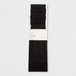 Discount ❤️ Women's 6pk Herringbone and Opaque Trouser Socks - A New Day™ Black 4-10 🛒