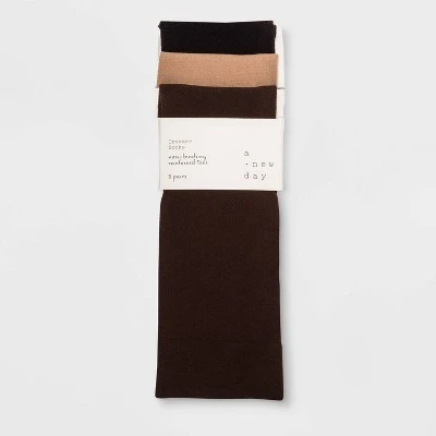 Budget ⌛ Women's 3pk Opaque Trouser Socks - A New Day™ Black 💯 3 Budget ⌛ Women's 3pk Opaque Trouser Socks - A New Day™ Black 💯