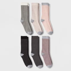 Buy ❤️ Women's Striped 6pk Crew 🤩 Socks - A New Day™ 4-10 Assorted Colors ✔️ -Outlet New Day Wear Store unnamed file 4254