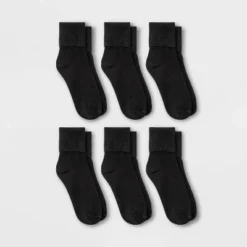 Discount ⌛ Women's 6pk Mary Jane Fold Over Cuff Crew 😍 Socks - A New Day™ Black 4-10 ⌛ -Outlet New Day Wear Store unnamed file 4284