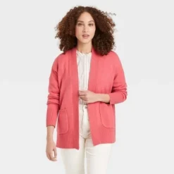 Hot Sale ✨ Women's Open-Front Cardigan - A New Day™ Pink 👏 -Outlet New Day Wear Store unnamed file 4299