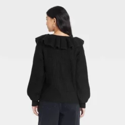 Best reviews of 🔔 Women's V-Neck Ruffle Pullover Sweater - A New Day™ 🔥