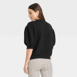 Promo 😀 Women's 3/4 Sleeve Quilted Pullover Sweatshirt - A New Day™ 💯