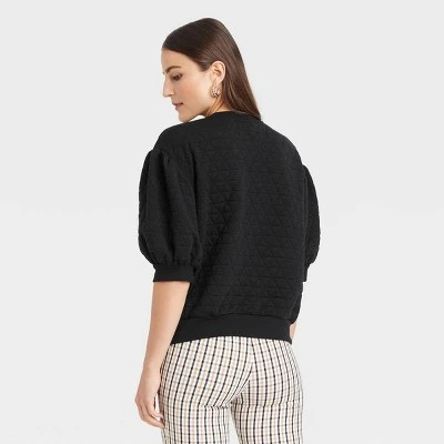 Promo 😀 Women's 3/4 Sleeve Quilted Pullover Sweatshirt - A New Day™ 💯 3 Promo 😀 Women's 3/4 Sleeve Quilted Pullover Sweatshirt - A New Day™ 💯