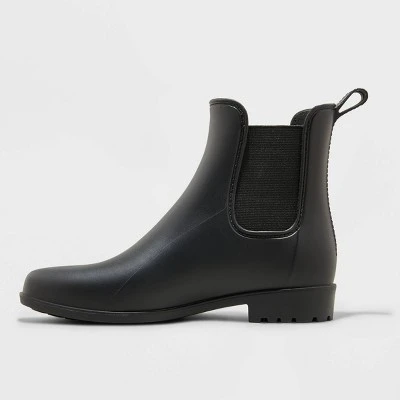 Outlet 😍 Women's Chelsea Rain Boots - A New Day™ Black 🧨 3 Outlet 😍 Women's Chelsea Rain Boots - A New Day™ Black 🧨